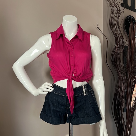 2 FOR 20!!! Button down lace back sleeveless top - Picture 5 of 7